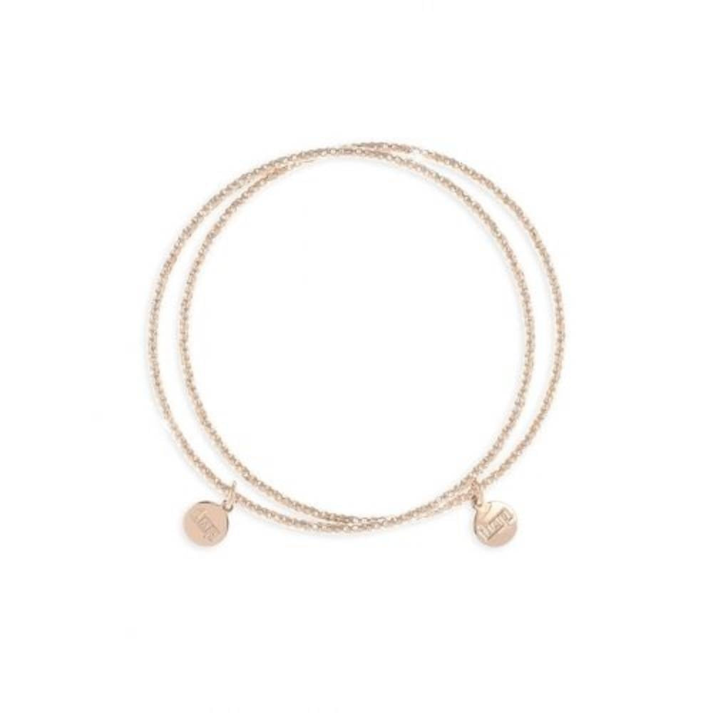 Bracciale Donna Unoaerre Bronzo Rosato Rigido Sfaccettato Doppio Filo 401019