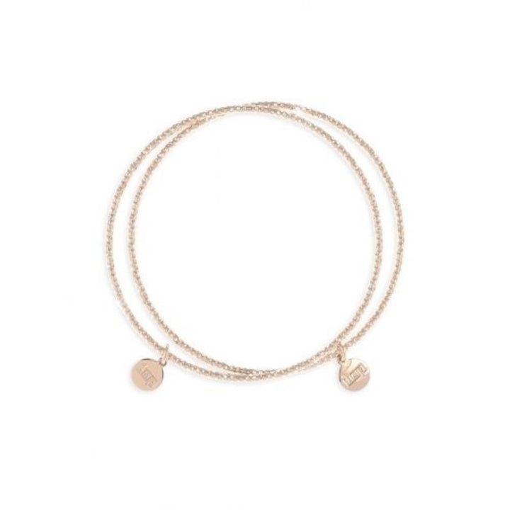 Bracciale Donna Unoaerre Bronzo Rosato Rigido Sfaccettato Doppio Filo 401019