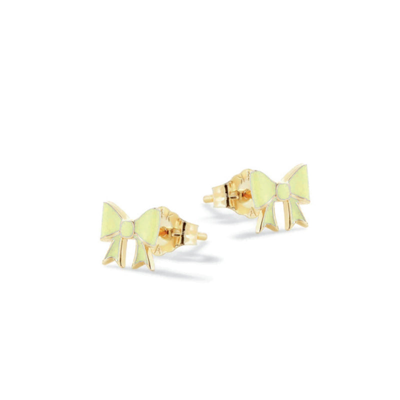 Orecchini Bambina Nanàn Argento Dorato 925 Fiocco Smalto Giallo NAN0484