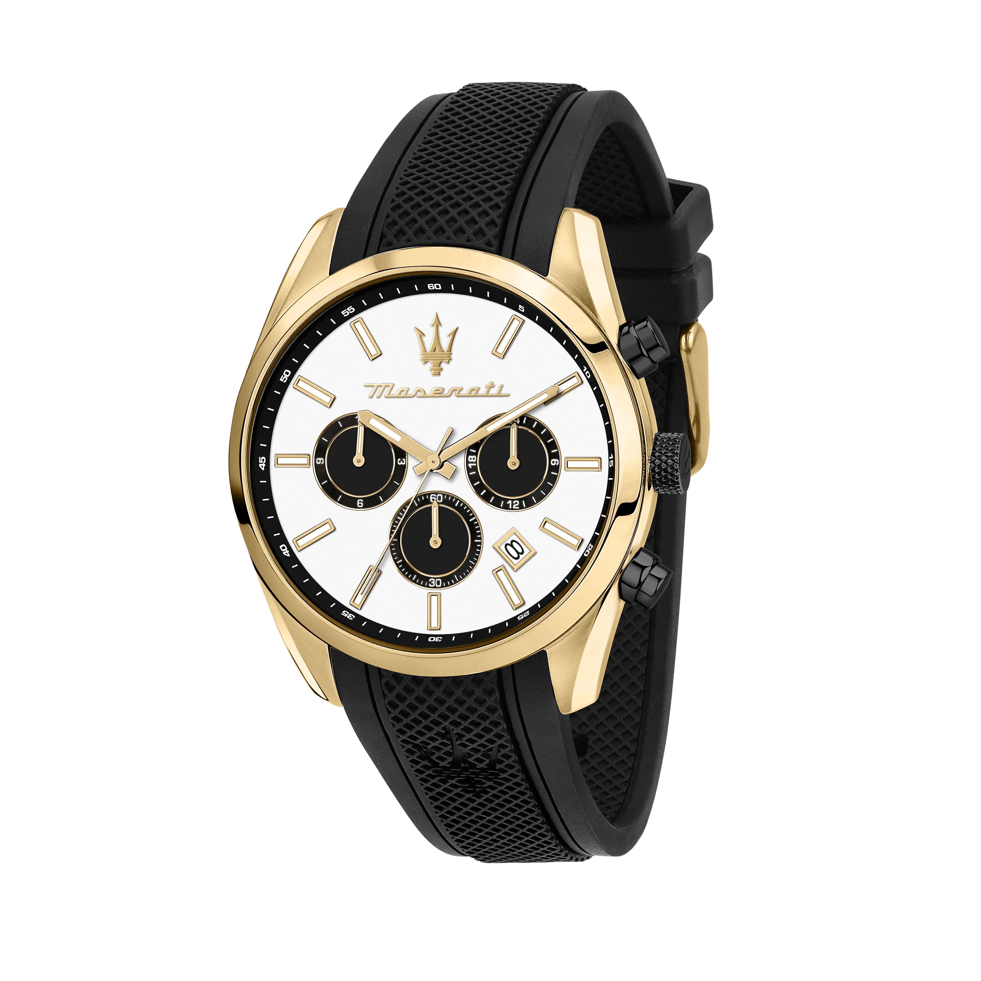 Orologio Uomo Maserati Acciaio Dorato Lucido Quarzo Cronografo Data R8851151001