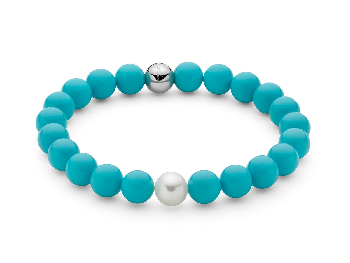 Bracciale Donna Miluna Terra Mare Agglomerato Turchese e Perla PBR3661