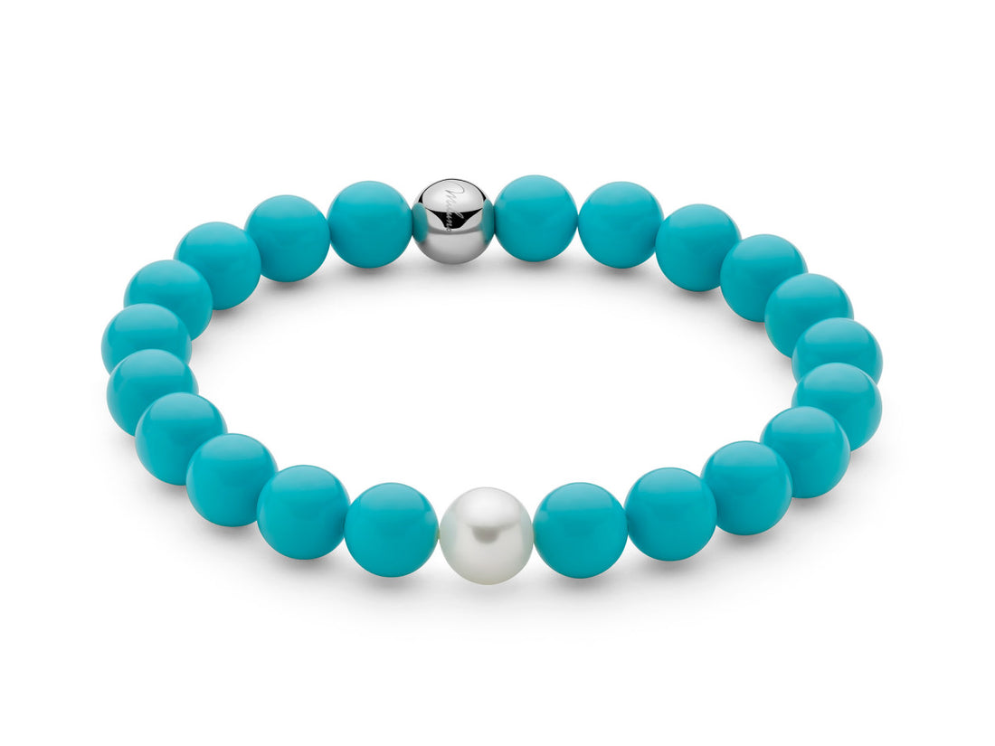Bracciale Donna Miluna Terra Mare Agglomerato Turchese e Perla PBR3661