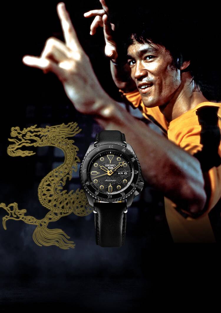 Orologio Uomo Seiko 5 Bruce Lee Automatico Edizione Limitata Nero Giallo SRPK39K1