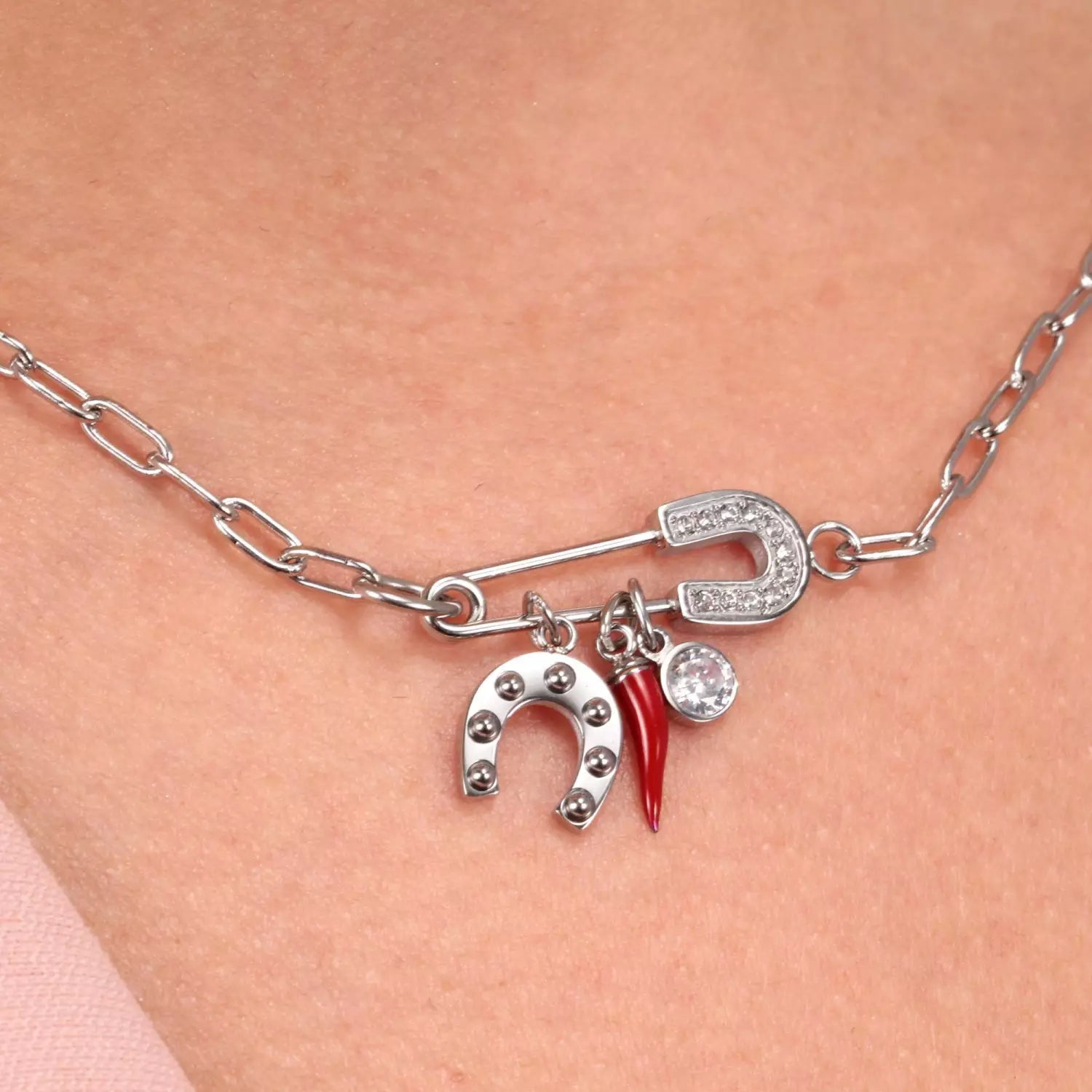 Collana Donna La Petite Story Acciaio Charm Amuleti Friendship LPS10ARR02