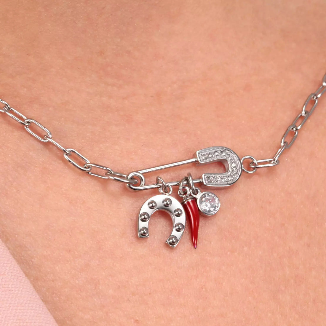 Collana Donna La Petite Story Acciaio Charm Amuleti Friendship LPS10ARR02