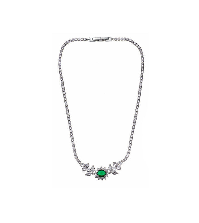 Collana Donna Ottaviani Tennis Girocollo Zirconi Bianchi Verdi 500779C