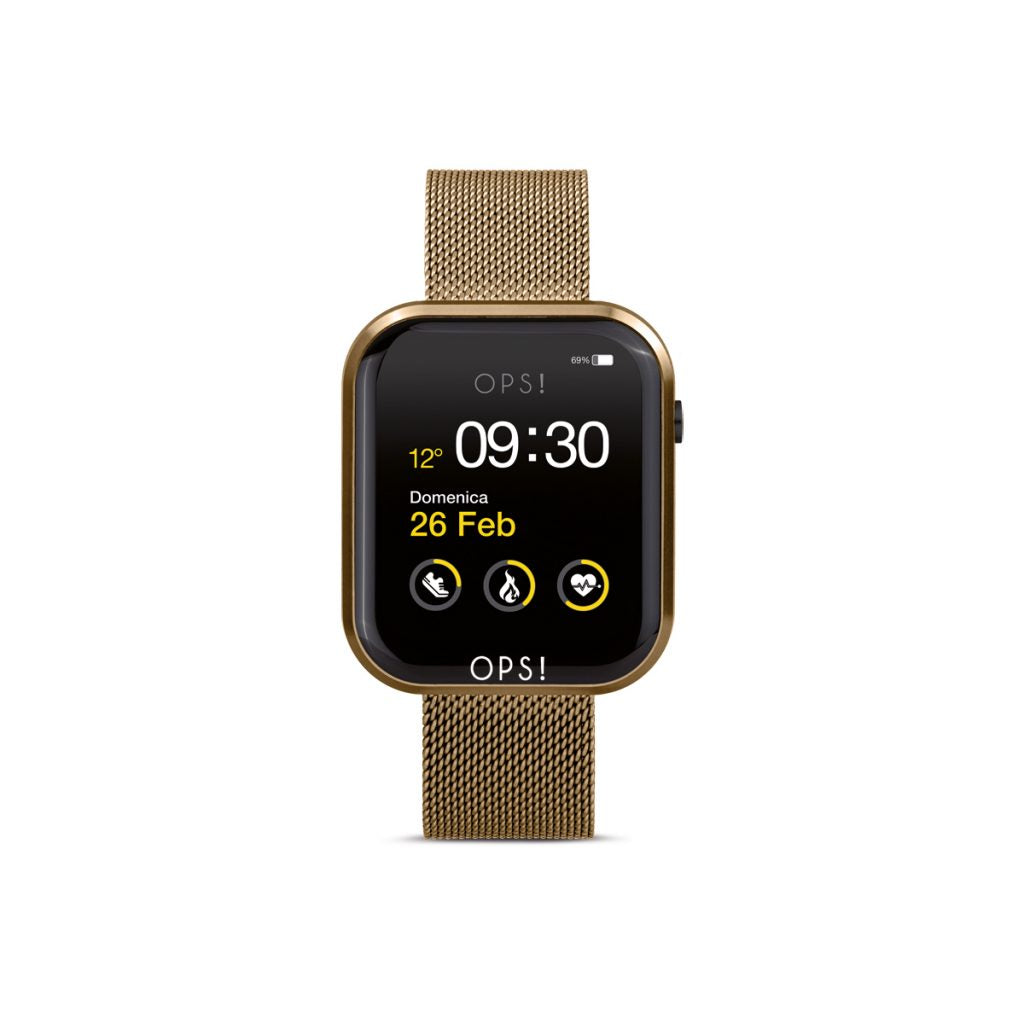 Orologio Unisex Ops Object Smartwatch Call Acciaio Dorato Maglia Milano OPSSW-16