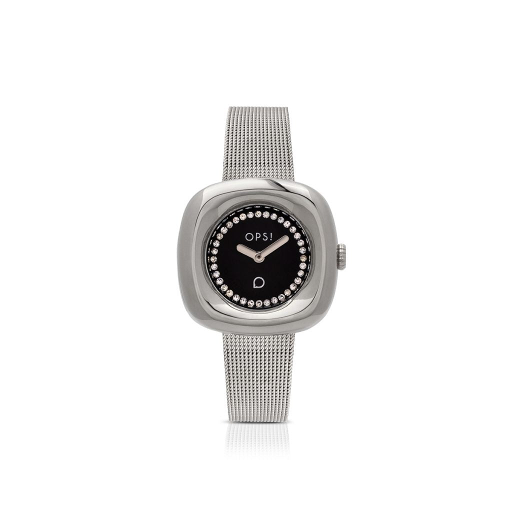 Orologio Donna Ops Curvy Acciaio Quarzo Solo Tempo Nero OPSPW-1078