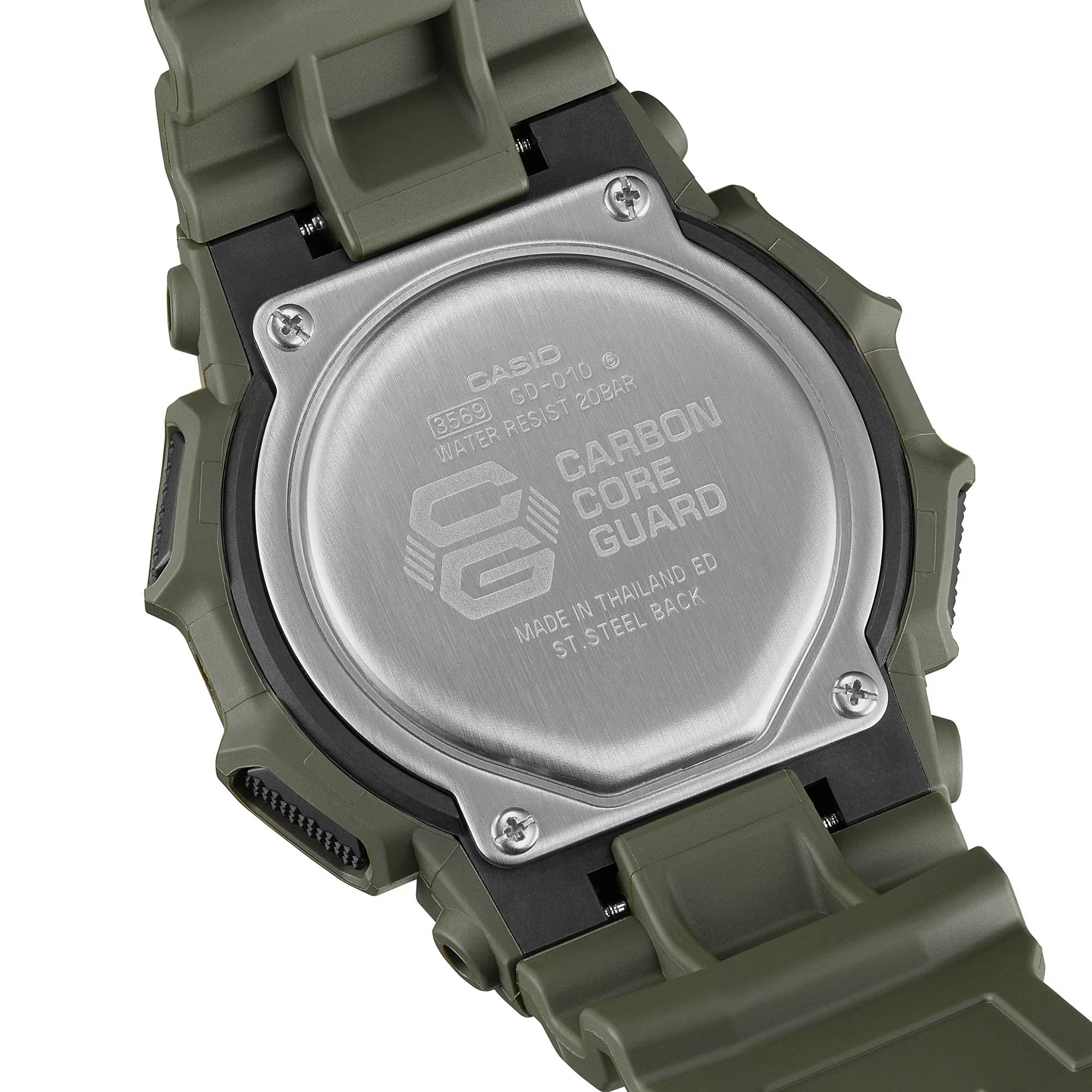 Orologio Uomo Casio G-SHOCK Verde Militare Digitale 10 Anni Batteria GA-010-3ER