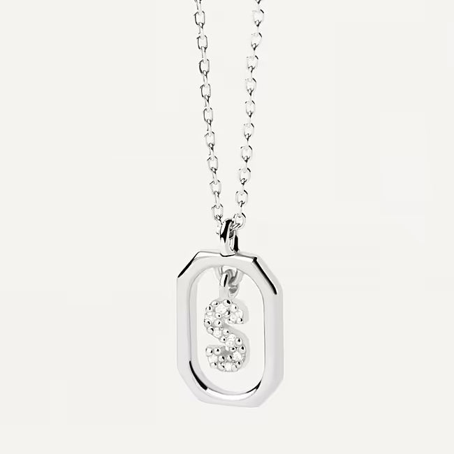 Collana Donna PDPaola Argento 925 Bianco Mini Iniziale S Zirconi CO02-530-U