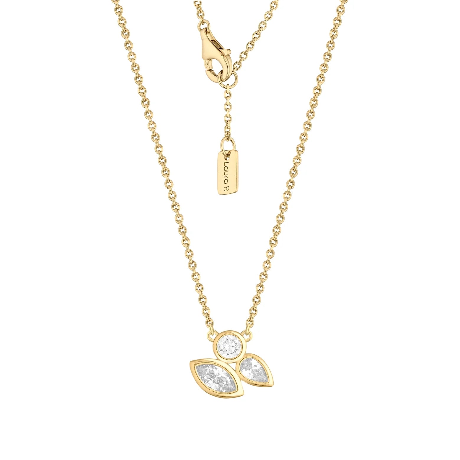 Collana Donna Laura P. Argento Dorato 925 Zirconi Bianchi CL0265GB