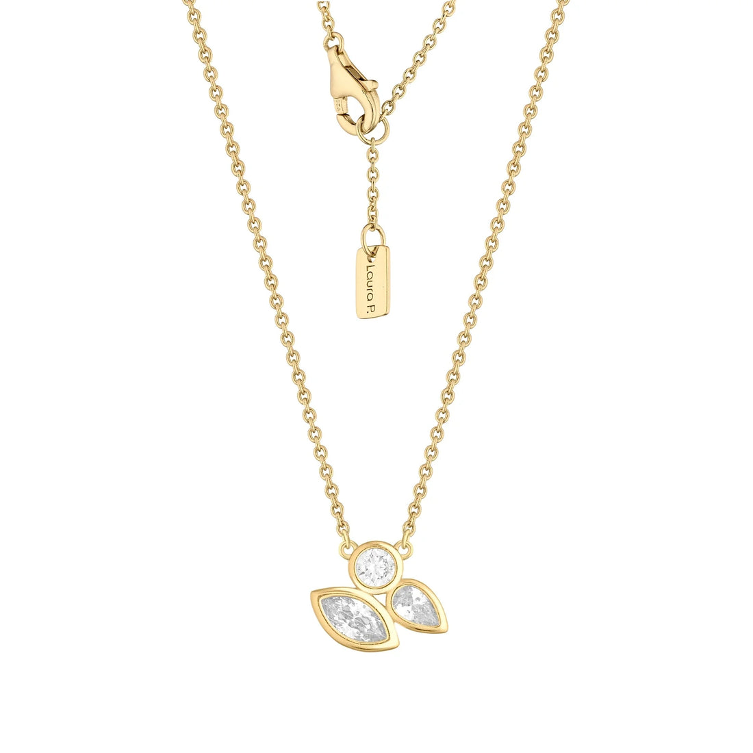 Collana Donna Laura P. Argento Dorato 925 Zirconi Bianchi CL0265GB