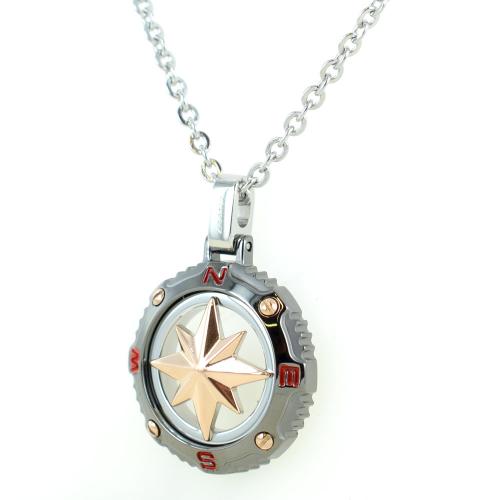 Collana Uomo Zancan acciaio Rosa Dei Venti  Smaltata EHC126