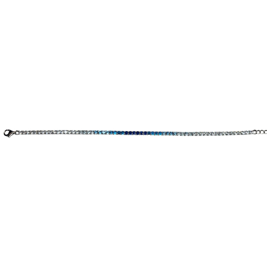 Bracciale Unisex Re Mida Tennis Argento 925 Zirconi Blu Sfumati Tennis-52