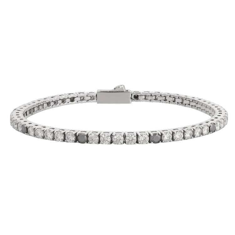 Bracciale Uomo John Richmond Tennis Acciaio Titanio Diamanti Bianchi Neri JRTM04WB