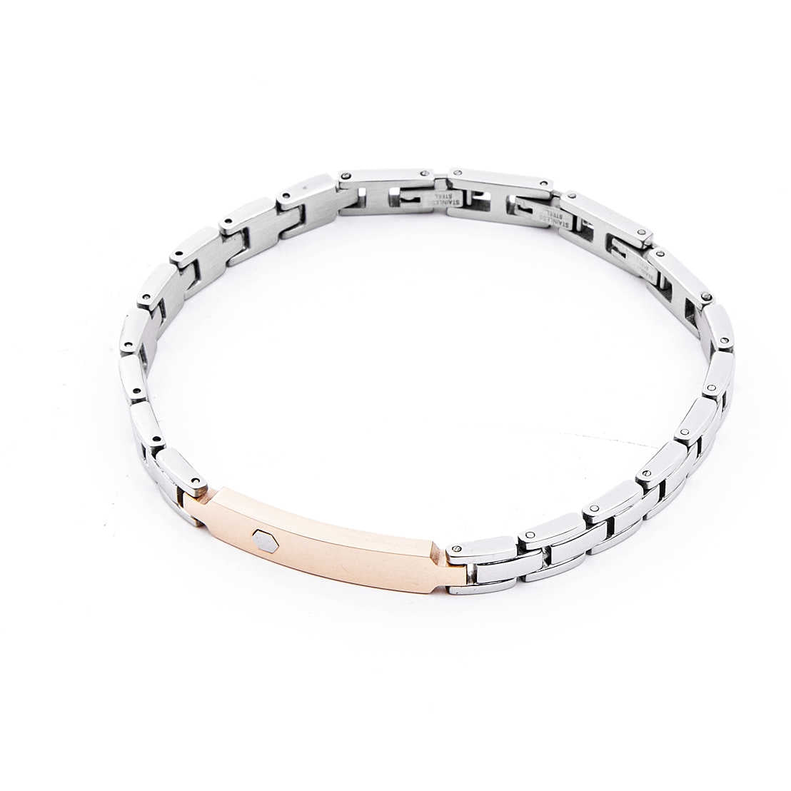 Bracciale Uomo 4US Cesare Paciotti  acciaio con centrale rosè 4UBR4137