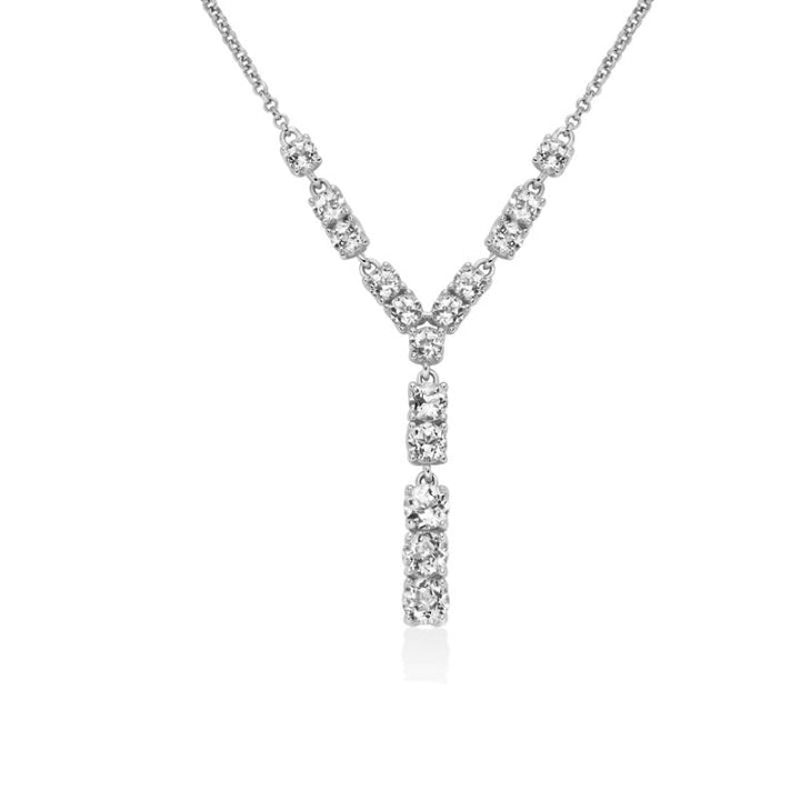 Collana Donna Miluna Argento 925 Pendente Topazi Bianchi CLD5512