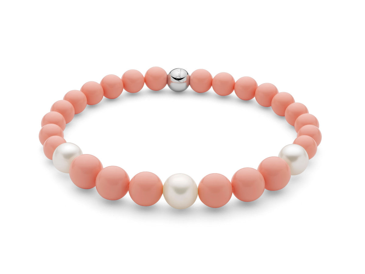 Bracciale Donna Miluna Terra Mare Agglomerato Corallo rosa e Perle PBR3662