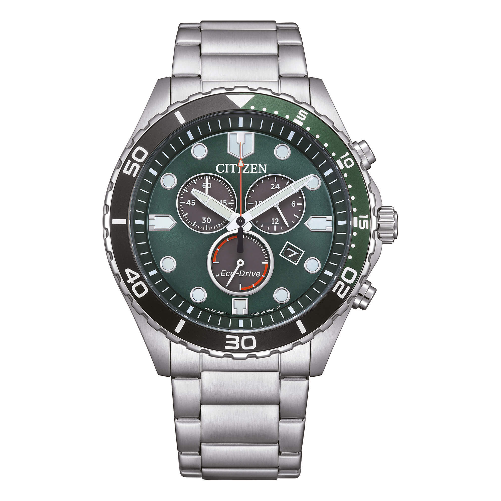 Orologio Uomo Citizen Eco-Drive Cronografo Sport Verde Nero AT2561-81X