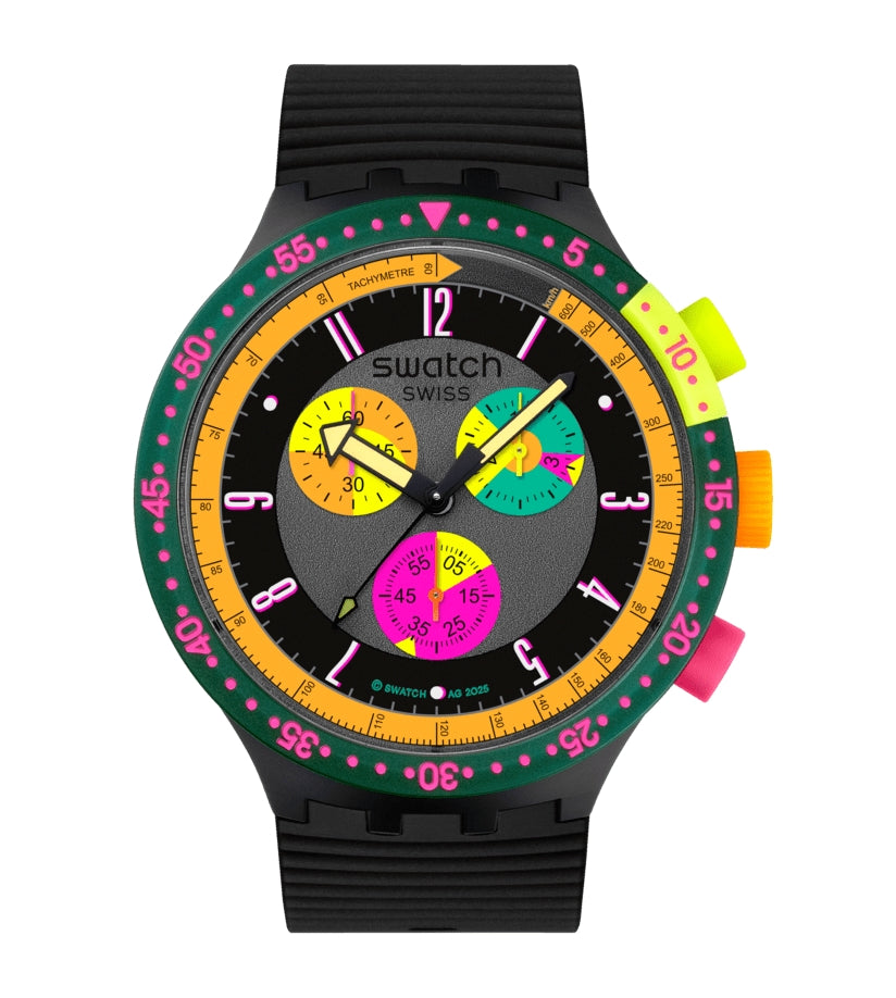 Orologio Unisex Swatch Neon Seppia 1990 Big Bold Crono SB02B104