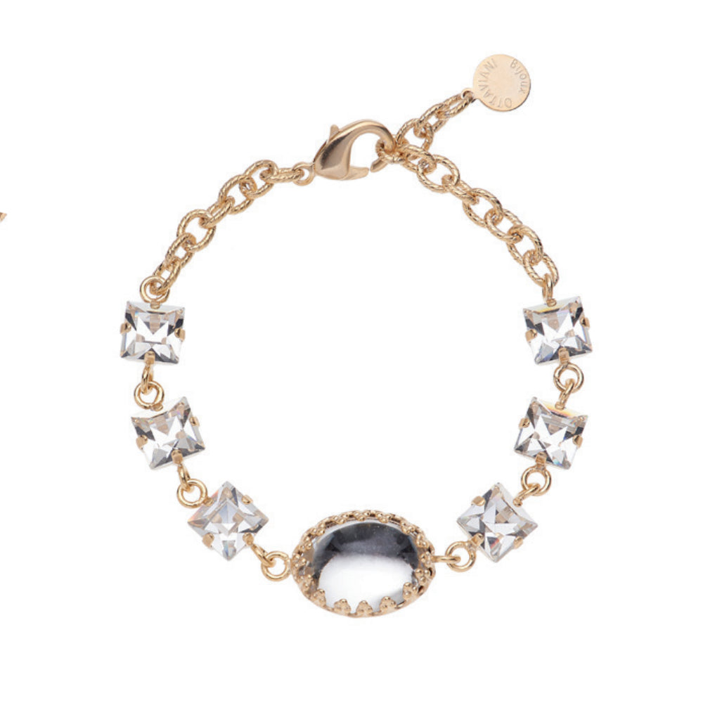 Bracciale Donna Ottaviani Bronzo Dorato Tennis Zirconi Quadrati 500941B