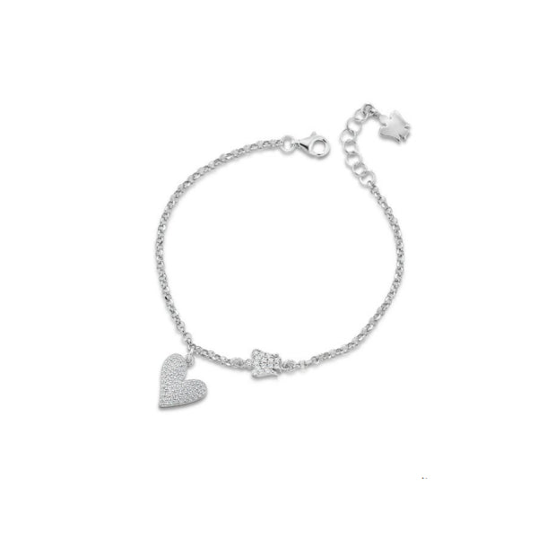 Bracciale Donna Roberto Giannotti Argento 925 Cuore Zirconi Angelo Catena GIA420