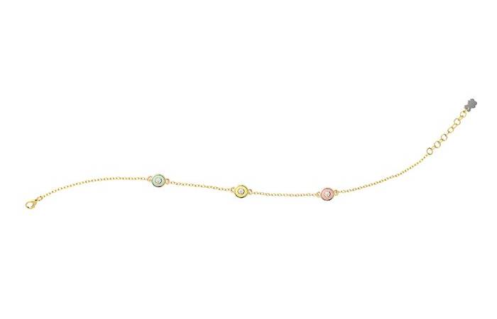 Bracciale Bambina Nanàn Argento Dorato 925 Charm Smalto Multicolore NAN0467