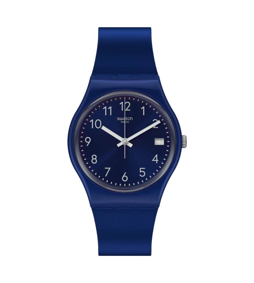 Orologio Unisex Bambino Swatch Silver In Blue Quarzo Data Blu GN416