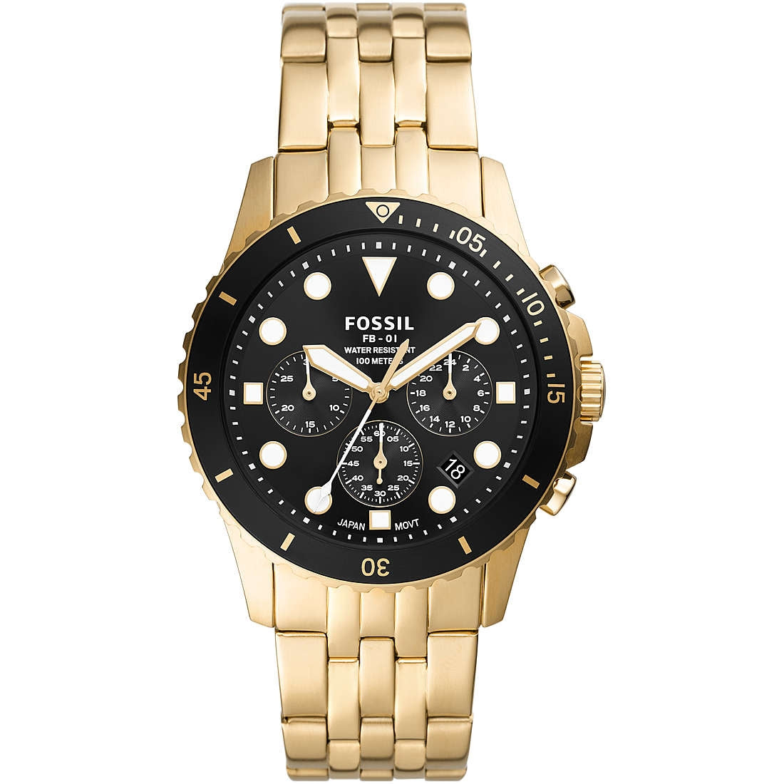 Orologio Uomo Acciaio Fossil Solo Tempo FB-01 nero Data FS5836