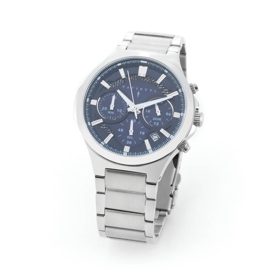 Orologio Uomo Cesare Paciotti Acciaio Quarzo Cronografo Data Blu TSCR231