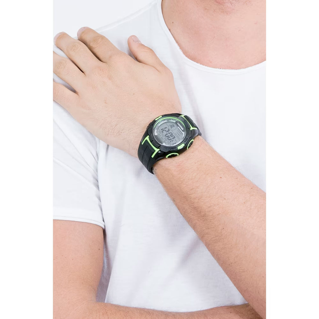 Orologio Uomo Calypso Gomma Quarzo Digitale Cronografo Dorato Verde Nero K5627/4