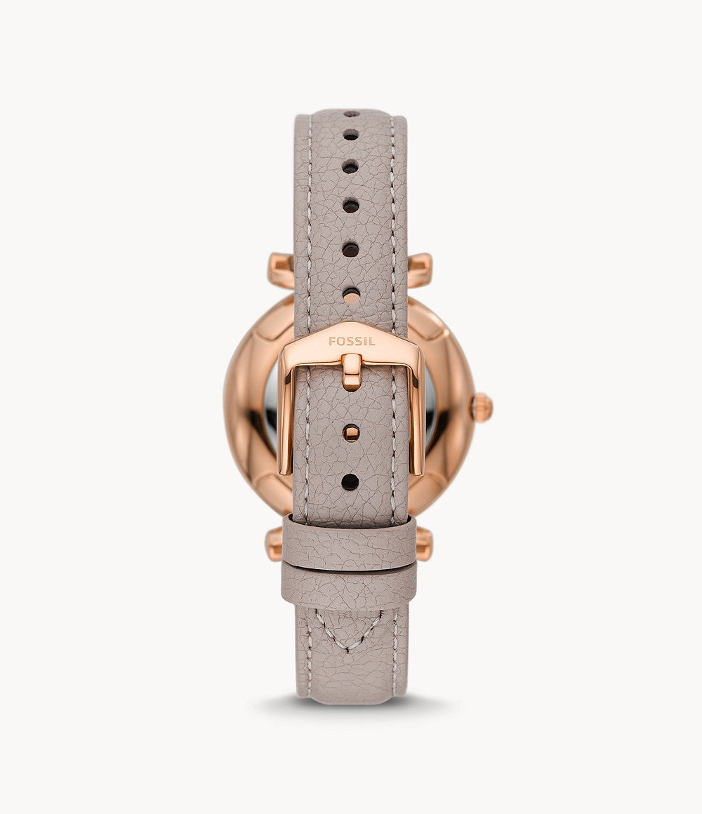 Orologio Donna Fossil Quarzo Solo Tempo Acciaio Rosè Pelle Grigio ES5161