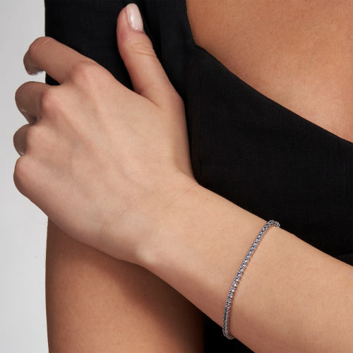 Bracciale Donna Unoaerre Argento 925 Tennis Zirconi Celesti 520811