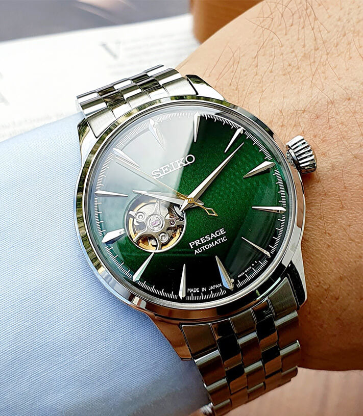 Orologio Uomo Seiko Acciaio Automatico Presage Cocktail Quadrante Verde SSA441J1