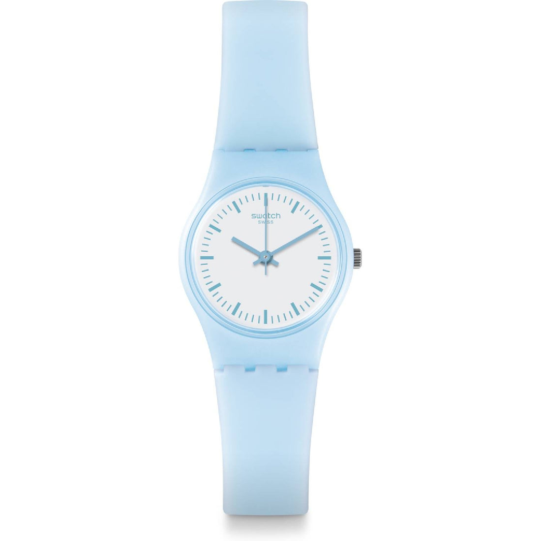 Orologio Donna Bambino Gomma Resina Swatch Quarzo Solo Tempo Azzurro LL119