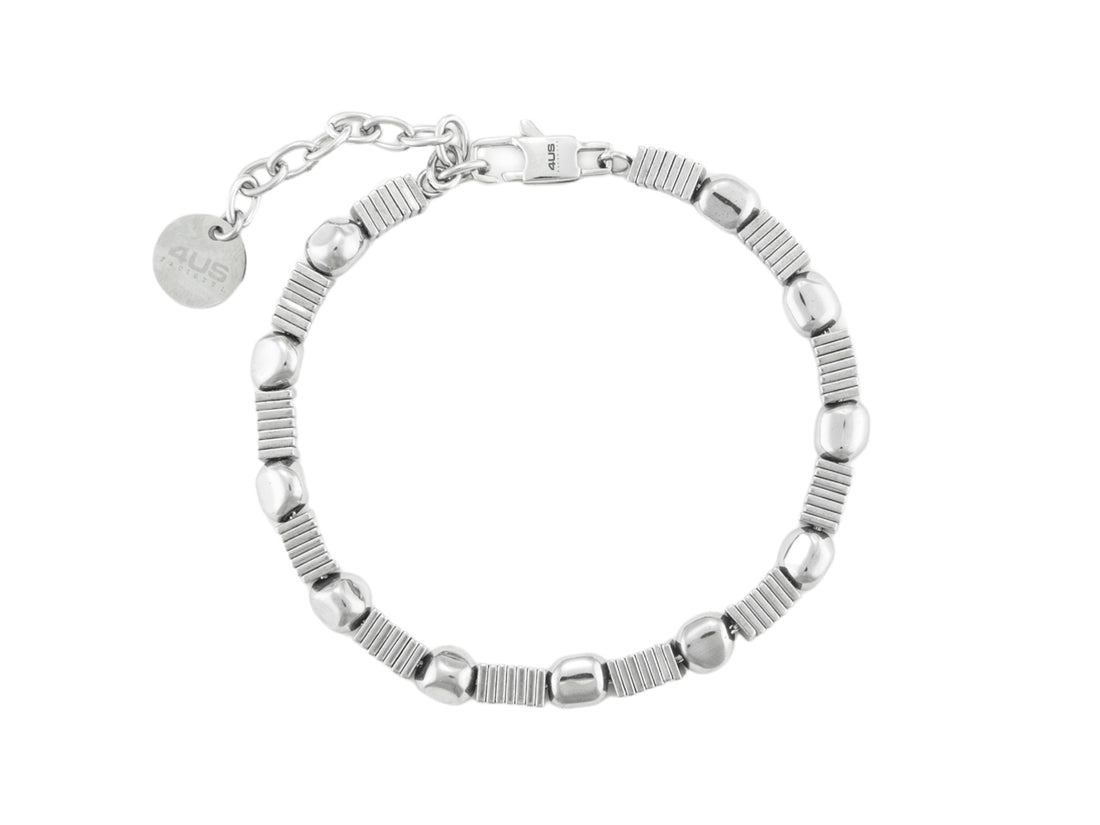 Bracciale Uomo 4US Cesare Paciotti acciaio con sassolini e rondelle  4UBR7005