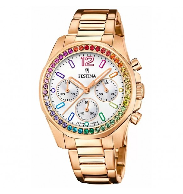 Orologio Donna Festina Al Quarzo crono Zirconi Colorati F20639/2