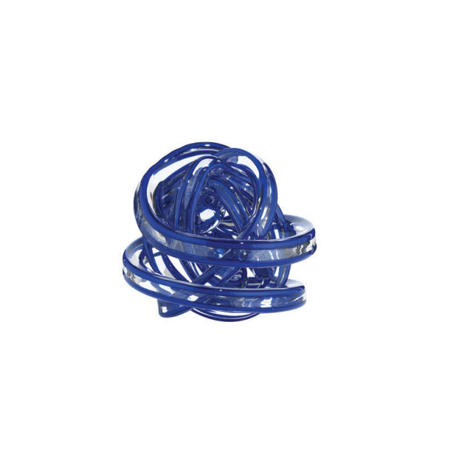 Scultura Cristallo Onlylux Nodo dell'Amore Blu Stripes 14 cm OL02377