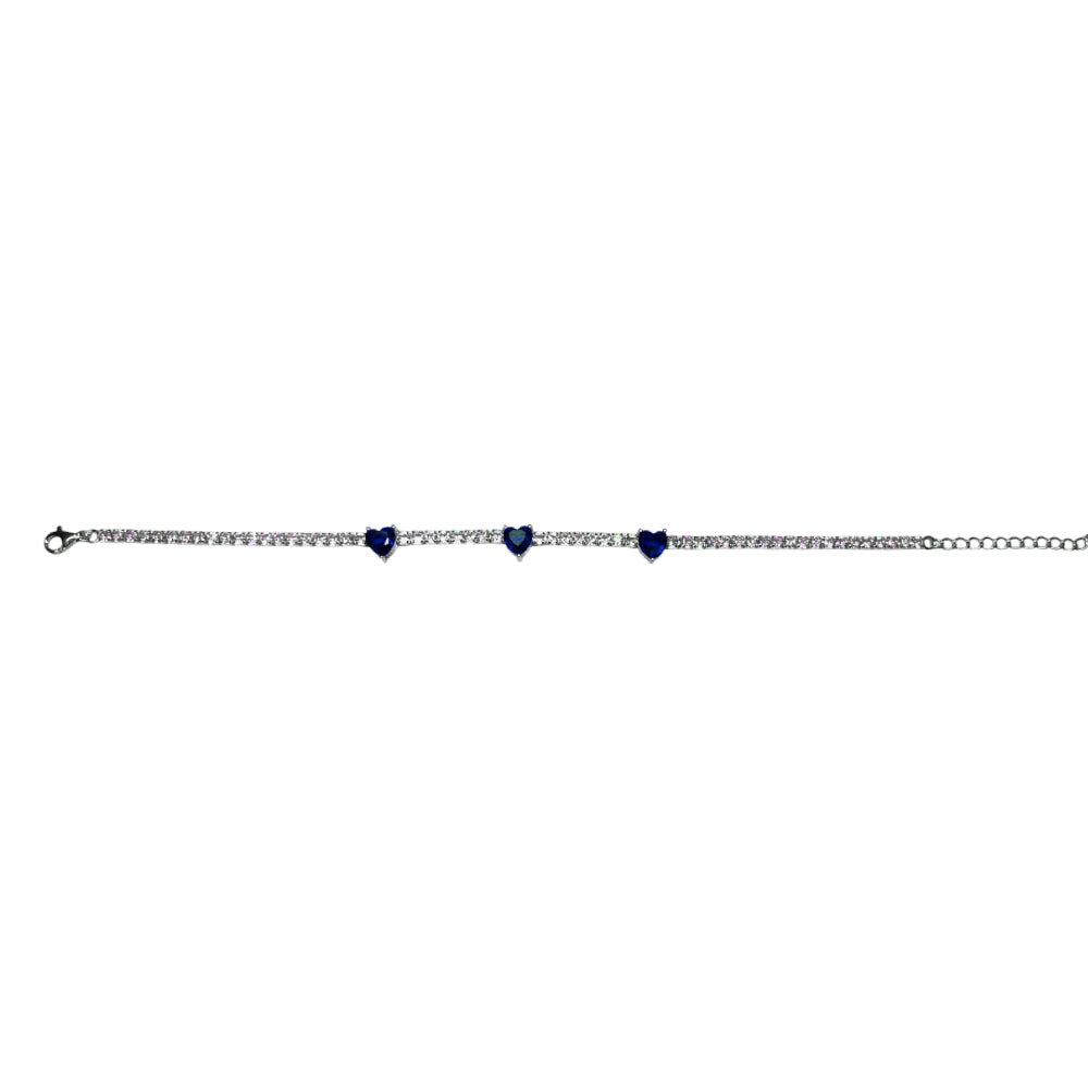 Bracciale Donna Re Mida Tennis Argento 925 Zirconi Cuore Blu Tennis-37