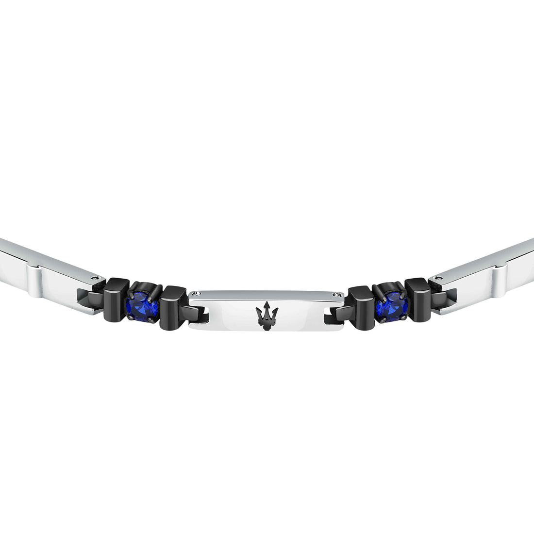 Bracciale Uomo Maserati Acciaio Zirconi Neri Logo Tridente JM224AXO04