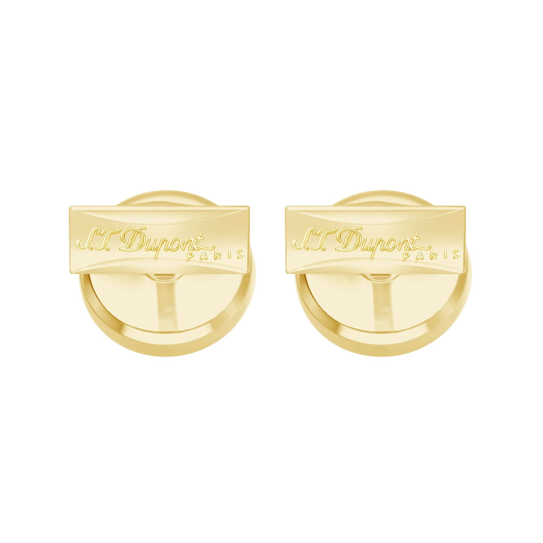 Gemelli Uomo Dupont Acciaio Dorato Smalto Nero Logo 005833