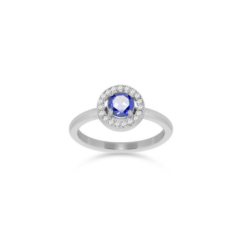 Anello Donna Liu Jo Acciaio Lucido Solitario Kate Zircone Blu LJ2264M12CV