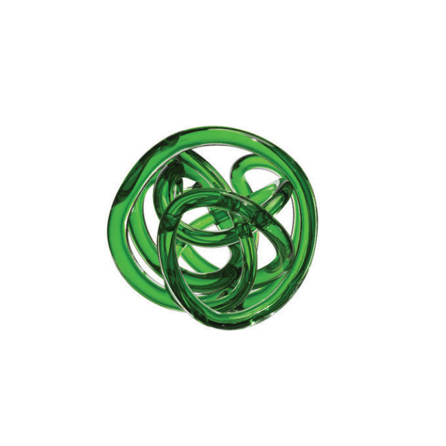 Scultura Cristallo Onlylux Nodo Dell'Amore Verde 18 cm OL03126