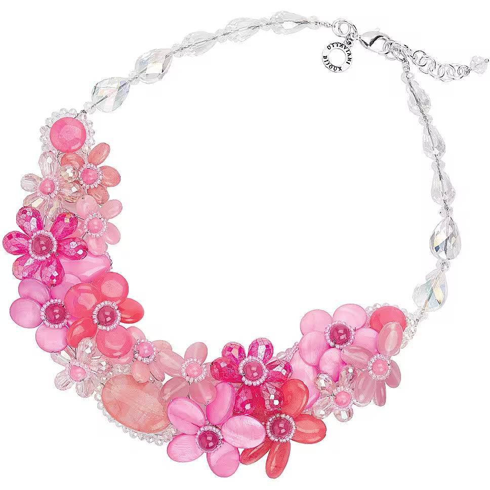 Collana Donna Ottaviani Girocollo Fiori Pietre Dure Cristalli 500418C