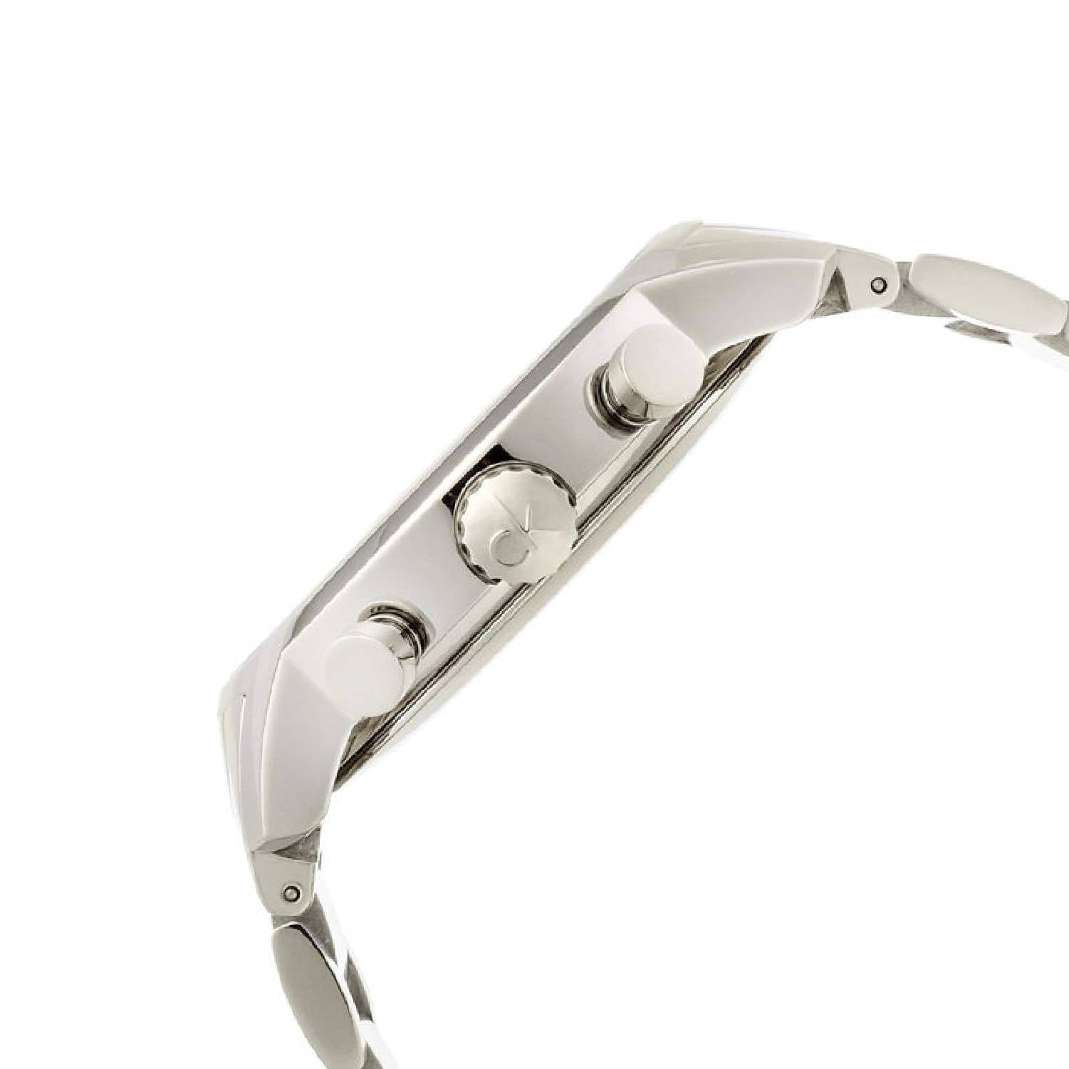 Orologio Uomo Acciaio Calvin Klein City Quarzo Bianco Cronografo Swiss Made Data