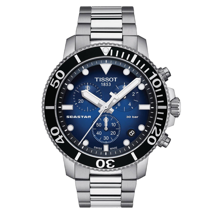 Orologio Acciaio Uomo Tissot Seastar 1000 Chronograph Cronografo T1204171104101