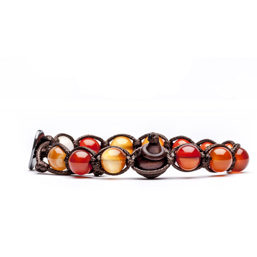 Bracciale Unisex Tamashii Pietra Corniola Biglie Porta Fortuna Rosso BHS900-19