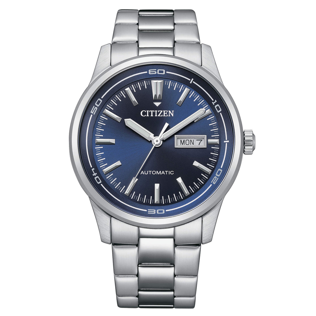 Orologio Uomo Citizen Automatico Blu Doppia Data Acciaio Bianco NH8400-87L