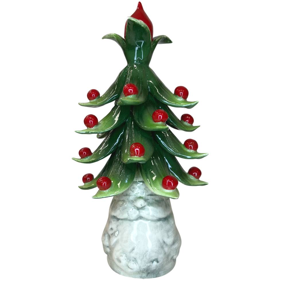 Gnomo Albero di Natale Capodimonte Grigio Bocciolo 22 cm CAP2