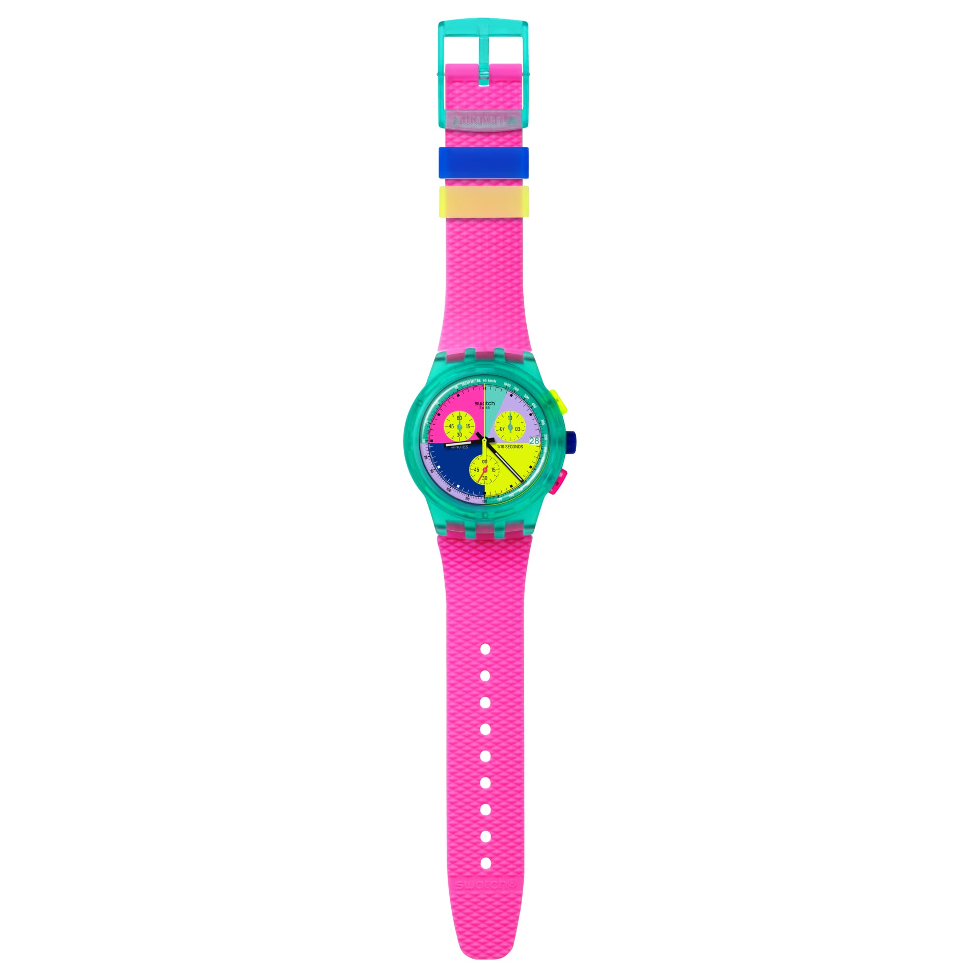 Orologio Unisex Swatch Neon Flash Arrow 1991 Crono Data SUSG408